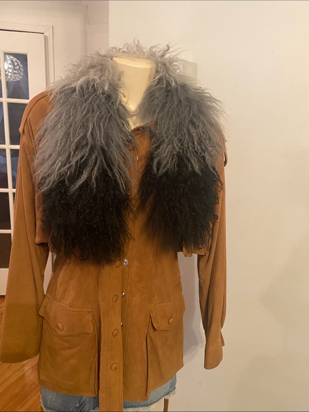Di Firenze fur scarf fluffy ombré col…